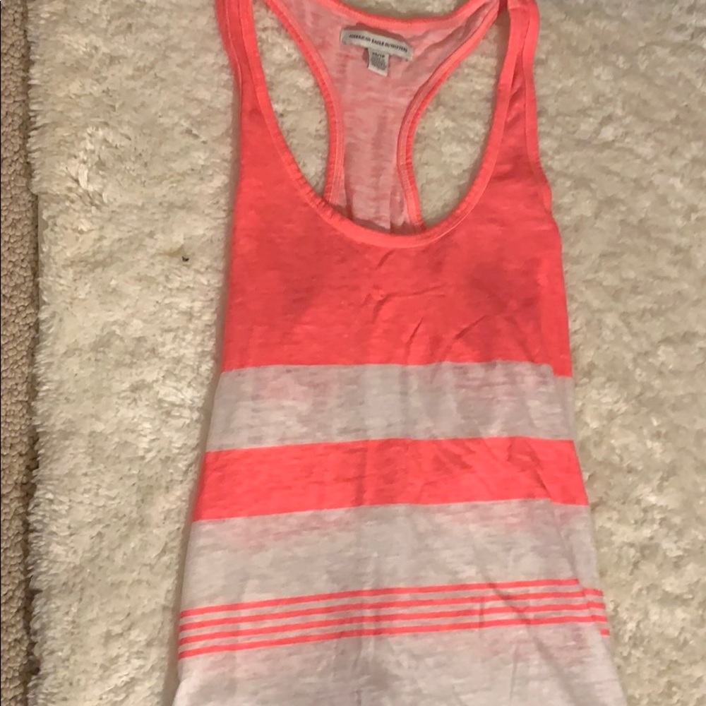 American Eagle pink and white tank top